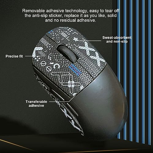 ZORBES® Mouse Grip Tape for G PRO X Superlight Anti-Slip Sweat Resistant Easy to Use Self-Adhesive Design Pre-Cut Professional Mice Upgrade Kit Black 3PCS