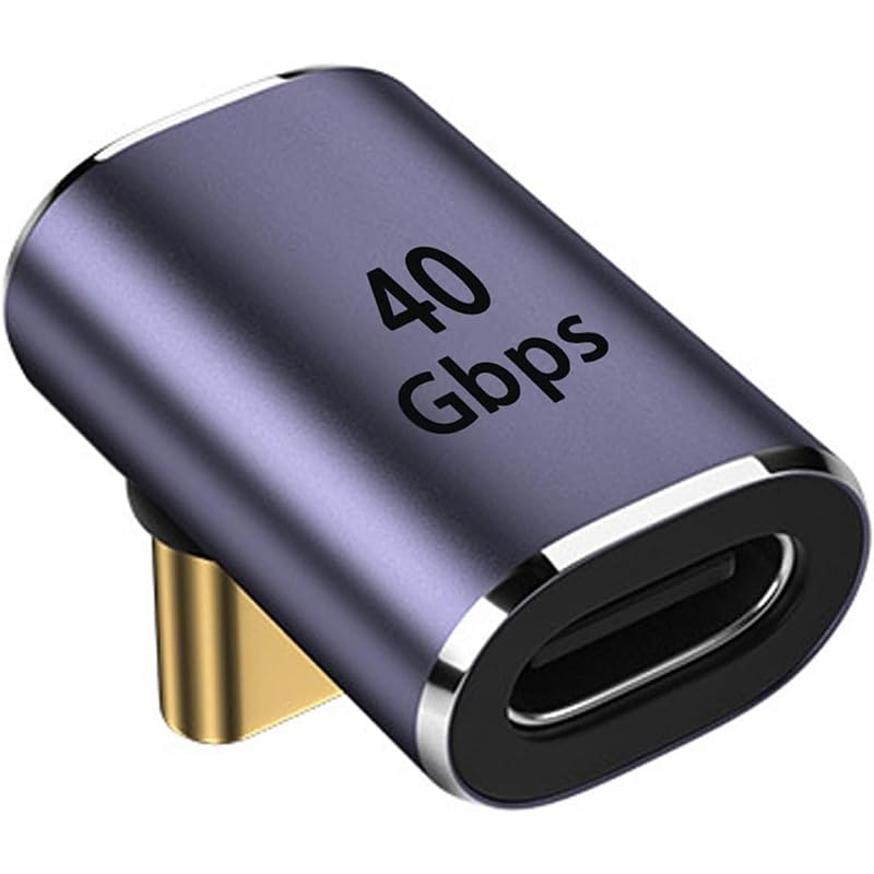 Verilux® TYPE C Adapter, PD 100W TYPE C Male to Female Adapter, Right Angle Design, Support 8K HD Video Output & 40Gbps Fast Data Transmission, Universal TYPE C Adapter for Phone, Tablet