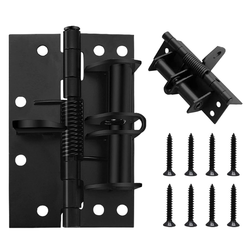Serplex® Cabinet Door Hinge 90° Self Closing Cabinet Door Hinge Spring Loaded Golden Steel Hinge Adjustable Tension Quiet Soft Close Cabinet Door Hinge for Furniture Doors and Home Cabinetry
