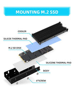 ZORBES M.2 SSD Heatsink Combo for PC and PS5 with Verilux NVMe PCI-E X4 Adapter | Aluminum 2280 Design featuring 30°C Cooling and Double-Sided Clip