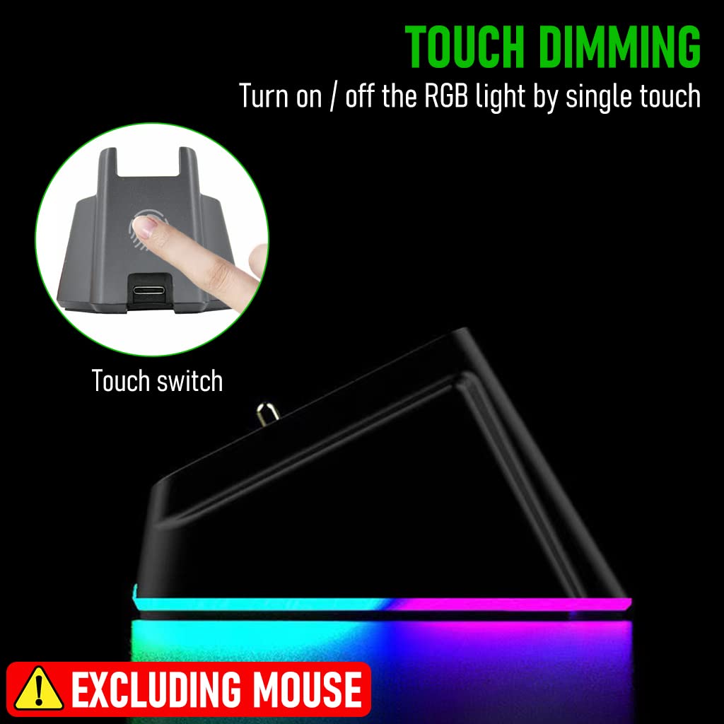 Verilux Mouse Charging Dock for Razer Naga V2 HyperSpeed with Anti Slip Base | Compatible with DeathAdder V2 Pro and Viper Ultimate