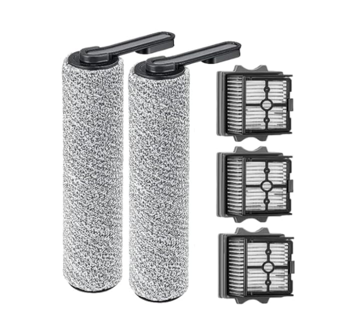 Verilux® Replacement Brush Roll & HEPA Filters for Tineco Wet Dry Vacuum, Includes 2pcs Soft Microfiber Wet Dry Use Brush Roll and 4Pcs Filters for S3/F3/S5/3.0/2.0/2.0slim, Not for S5 Combo Series