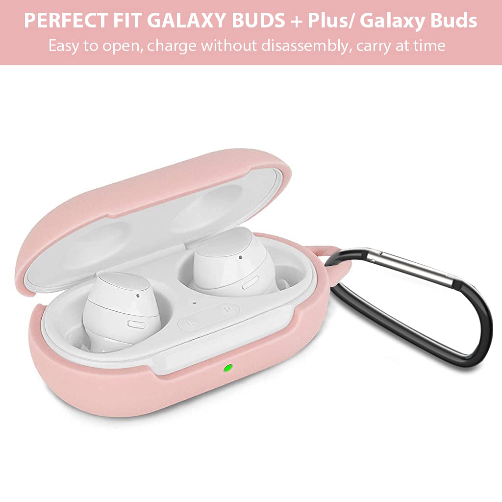 ZORBES® Silicone Earphone Case Cover for Galaxy Buds+ Plus(2020)/Galaxy Buds(2019) Samsung Galaxy Earbuds Protective Skin with Keychain (Pink