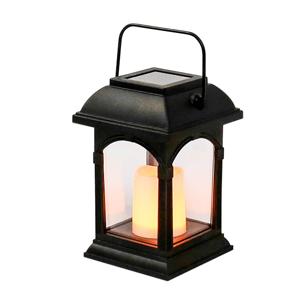 Verilux Garden Candle Lantern Solar Powered Flickering Effect Amber LED 15cm by Festive Lights