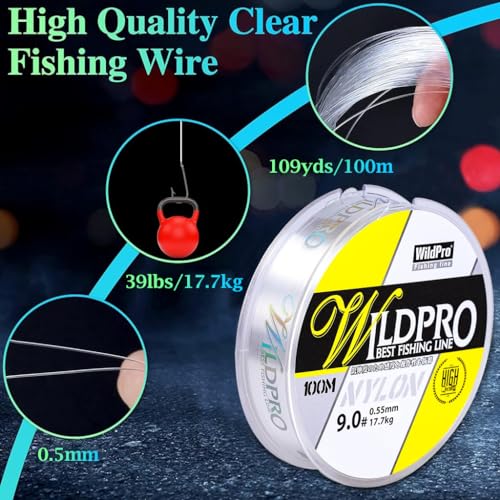 ZORBES® Fishing Wire 100m 0.5mm Fishing Line Clear Nylon String Invisible Hanging Beading Wire Strong Abrasion Resistant Monofilament Fishing Line for Balloon