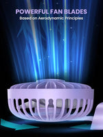 Verilux® USB Handheld Fan Mini Desk Fan Neck Fan with Detachable Neck Strap 3 in 1 VariableUSB Cordless 5000mAh Portable Pocket Cooling Fan for Travel, Hiking, Office, Purple