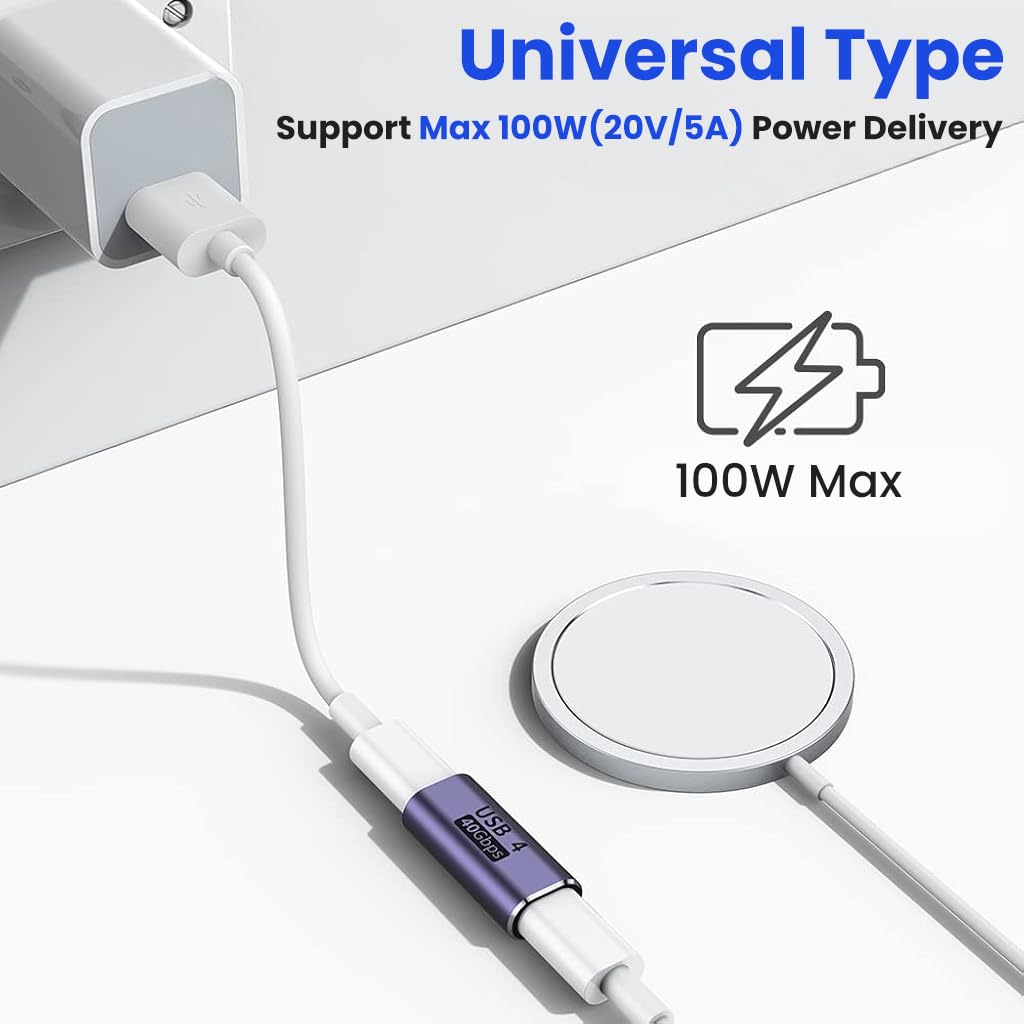 Verilux Type C Female to Female Adapter with 100W PD & 40Gbps Transfer | 8K Video Output