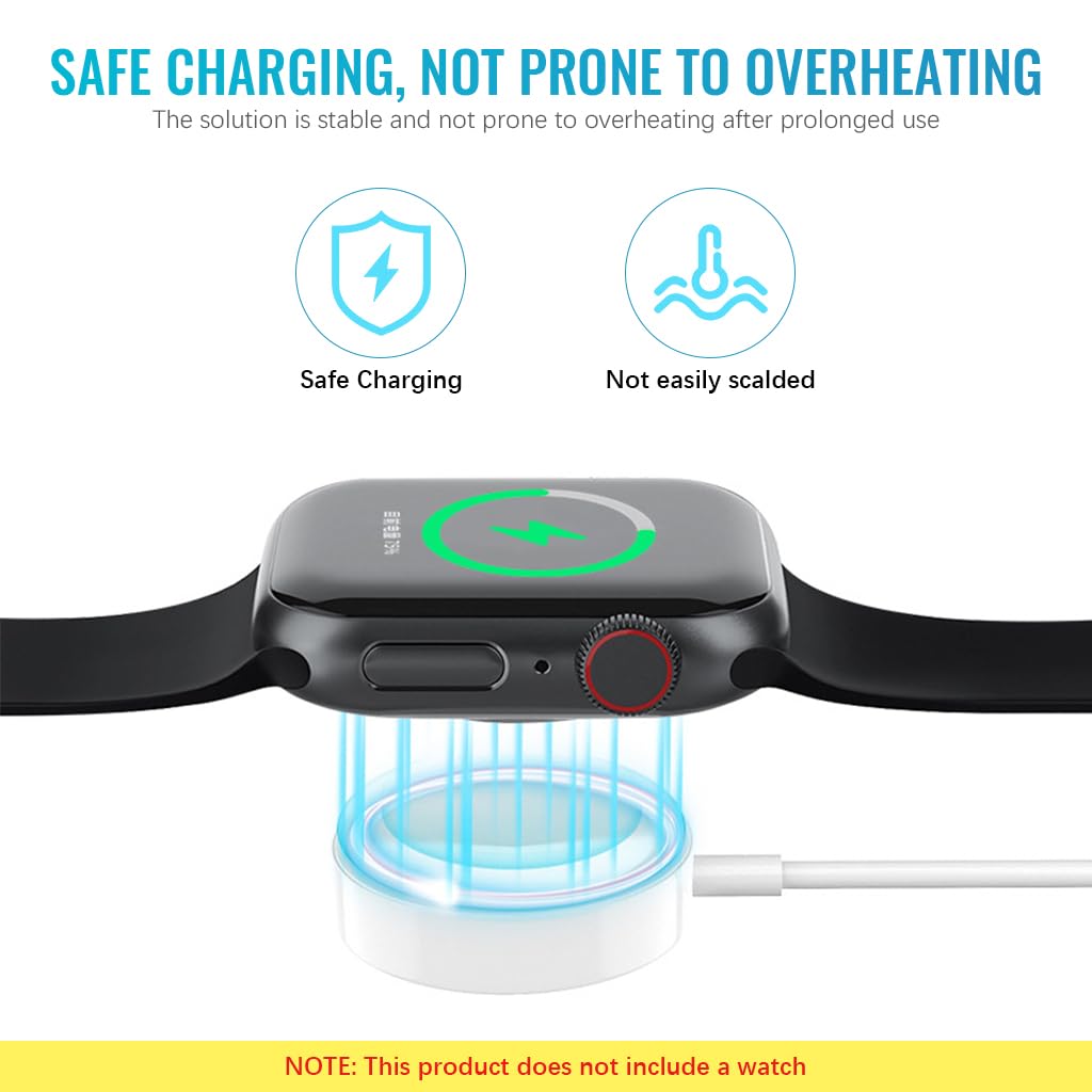 Verilux Watch Charger Cable for Apple with 4 in 2 USB C and Magnetic Pad | 5.9FT Length