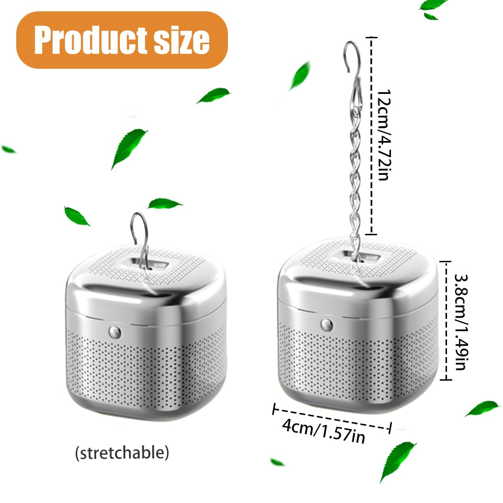 Zeitel® Cube Tea Infuser - 304 Stainless Steel Fine Mesh Strainer 4x4x3.8cm Hook Chain Design for Mugs/Teapots, Ideal for Loose Leaf/Green/Chamomile Tea, Easy Clean, Durable - Single Pack