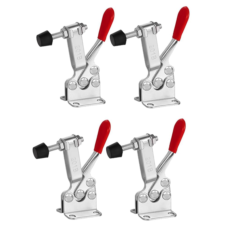 Serplex® 4Pcs Toggle Clamp Hold Down Clips 220Lbs Holding Capacity Antislip Horizontal Quick Release Toggle Clamp for Woodworking Jigs and Fixtures, Welding, Drill Press, Crosscut Sled