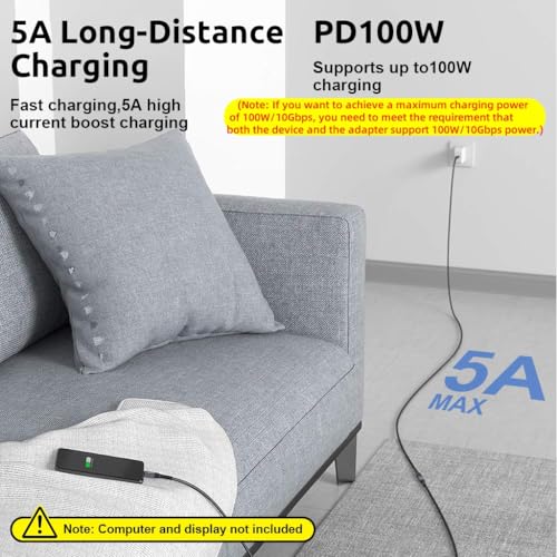 Verilux® Usb C Extension Cable 6.6Ft Type Male To Female Support 100W Pd Fast Charging 10Gbps Data Transfer 4K 60Hz Hd Video Output Compatible With iPad Pro Macbook Dell Grey 3PCS