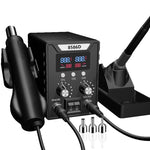 Serplex® 2 in 1 Hot Wind Gun Solder Iron SMD Rework Soldering Station Kit 700W/220V Tabletop Hot Wind Gun Tin Solder Iron Working Station Adjustable SMD Soldering Station with Dual LCD Digital Display
