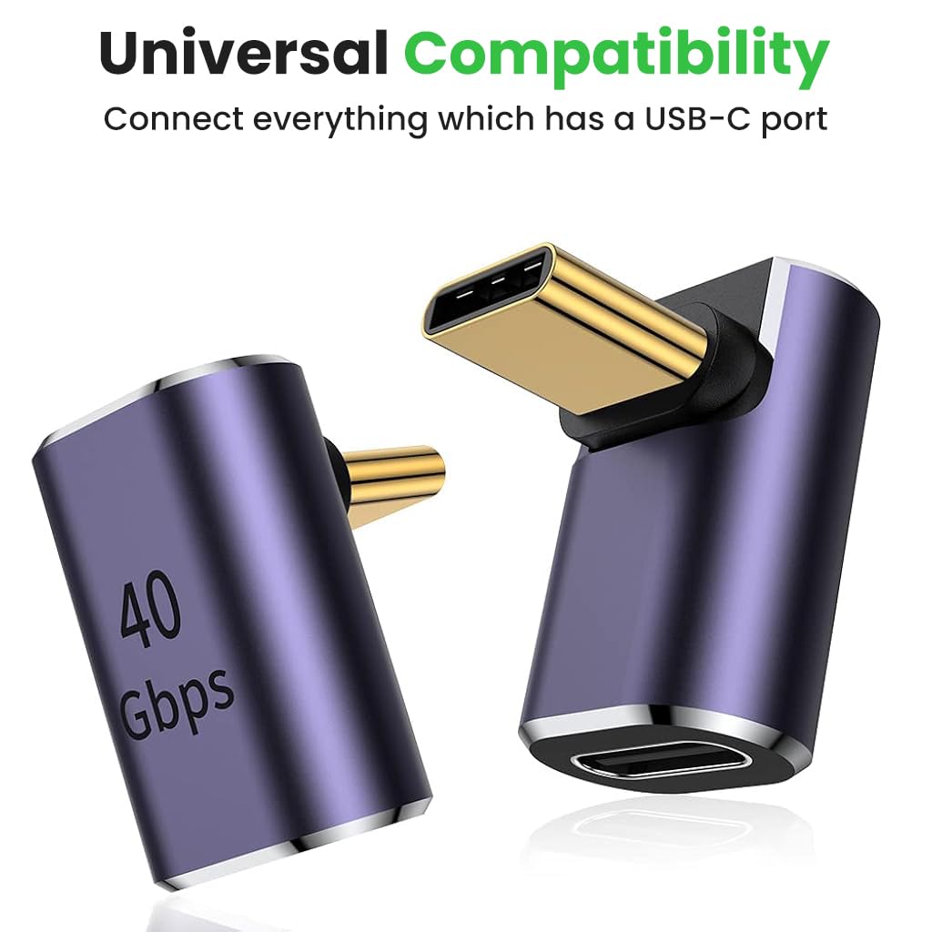 Verilux Type C Adapter with 100W PD and 40Gbps Transfer featuring 90 Degree Design | 8K Output