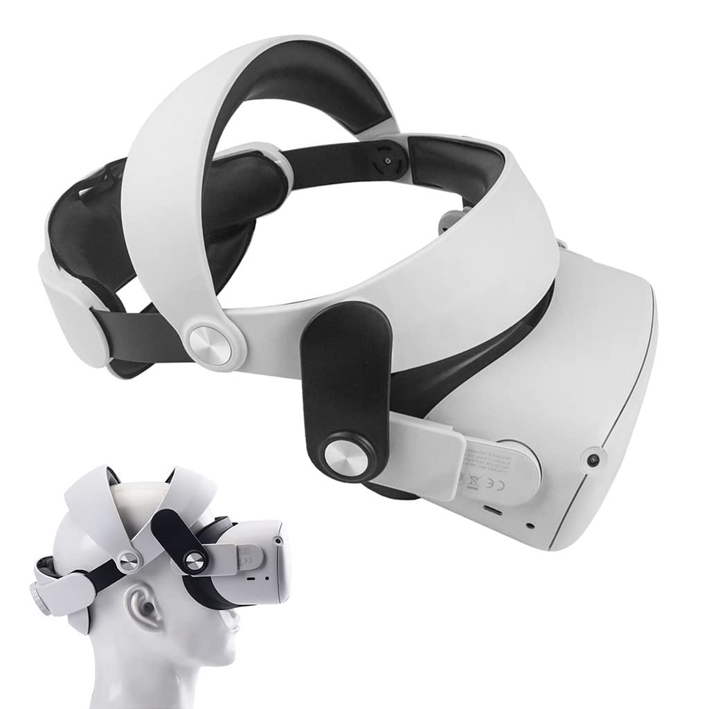 ZORBES® Adjustable Head Strap for Oculus Quest 2 with 120° Adjustable Knob Leather Soft Lining Enhanced Support and Comfort, Upgraded Head Strap Quick Snap Buckle Installation Quest 2 Accessories