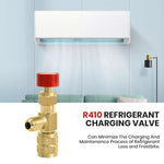 Serplex® Multifunctional R22/R410A Refrigeration Charging Adapter, Air Conditioning Charging Valve 1/4" SAE Male To 5/16"SAE Famale Safety Adaptor