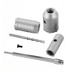 Serplex® Concrete Hole Saw Set Carbide Core Drill Bit Kit for Brick, Cement, Stone, Wall Drilling - Hole Cutter Set with 30mm, 40mm, 50mm Bits, 220mm SDS Plus Shank and Center Drill
