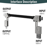 4 in 1 USB/Type C to USB C/Light- ning Charging Cable