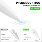ZORBES® for Apple Pencil Tip Replacement 1st 2nd Generation High Sensitivity Nib 12PCS Original 2PCS Metal Pen Stylus Tips