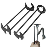 Serplex® 2Pcs Sink Wrench Multi Purpose Four-Jaw Sink Wrench Universal Metal Screws Removal Tool for Multi Sizes 7 Universal Screws Nuts Carbon Steel Combination Kitchen Sink Plumbing Tools