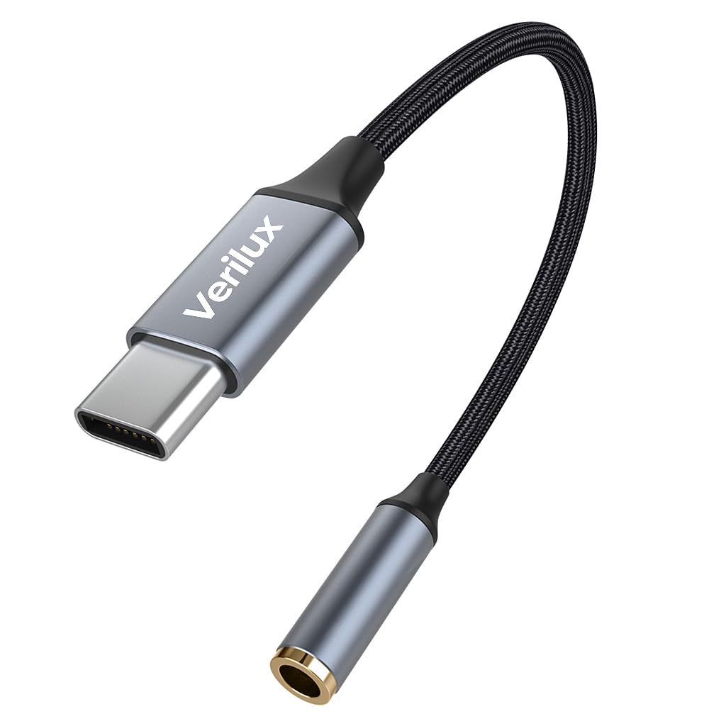 Verilux type c to audio 3.5 mm jack to usb c type to 3.5 mm headphone audio jack