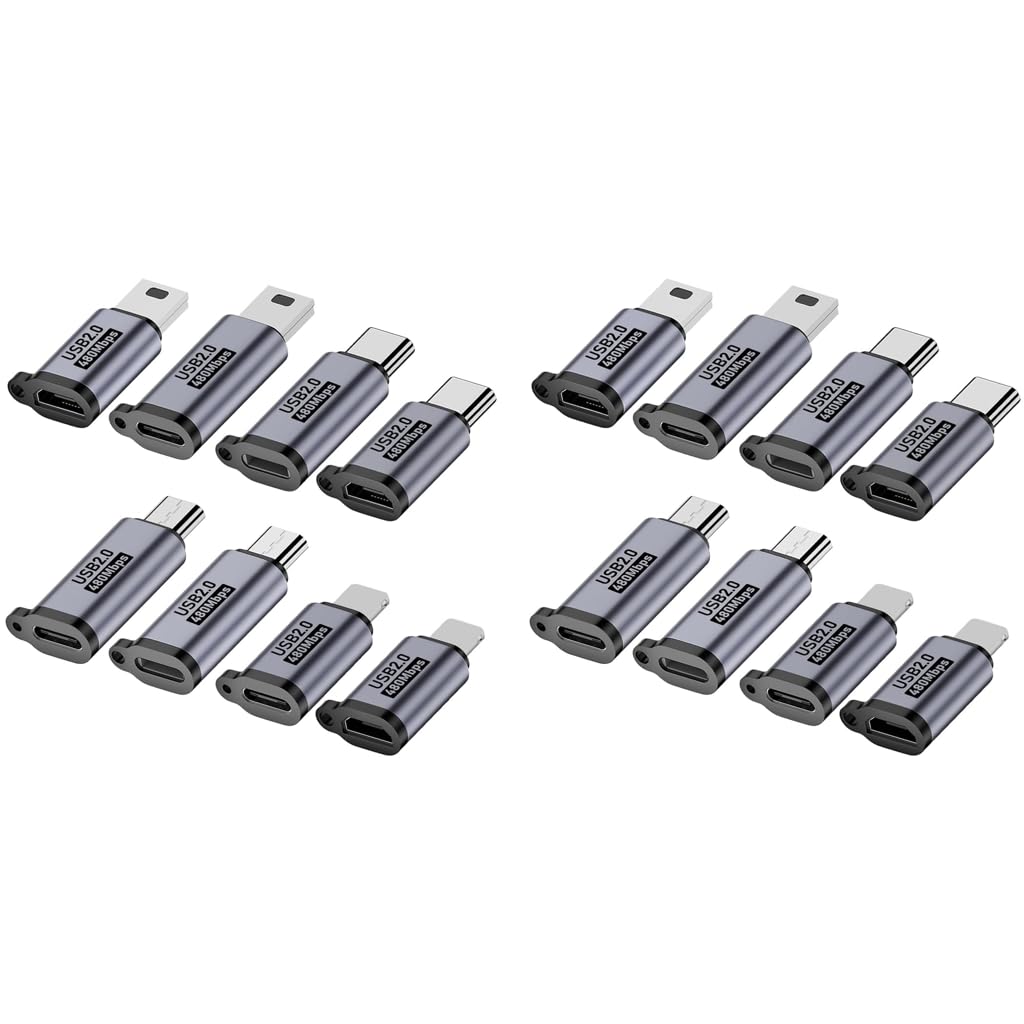 Verilux USB OTG Connector Set for Versatile Device Compatibility with 16PCS Adapters | Type C Light‑ning and Micro Conversion