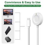 ZORBES® Compatible with Fossil Gen 6/5/ 4, Smart Watch Wireless Charging Dock 3.3ft Type C Charging Cable PD Magnetic Dual Pin Charging Dock
