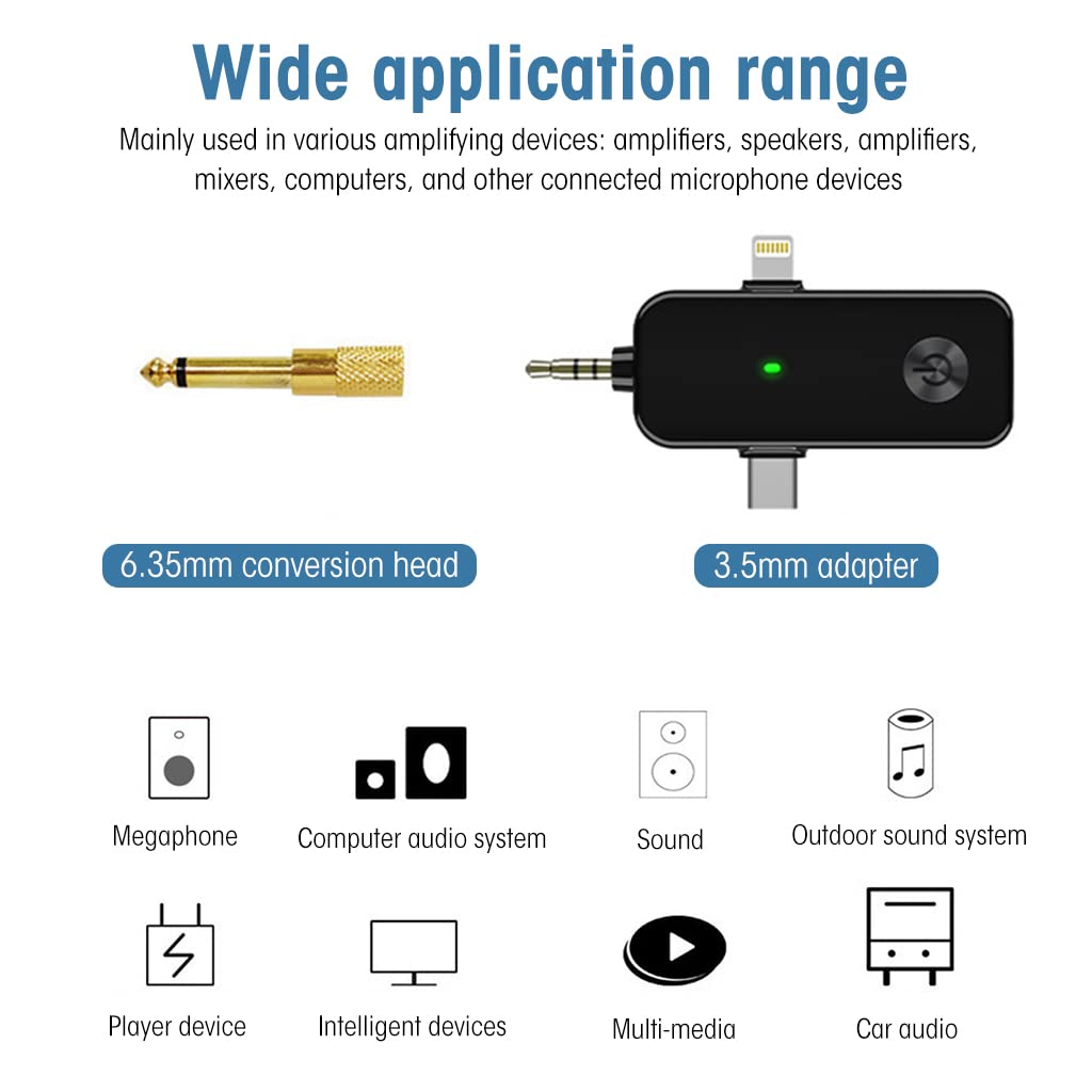 ZORBES® Wireless Lavalier Lapel Microphone for Interview Live Stream ASMR Recording Noise Reduction, 3 in 1 Wireless Lavalier Lapel Microphone for iPhone, Android, Camera, Computer