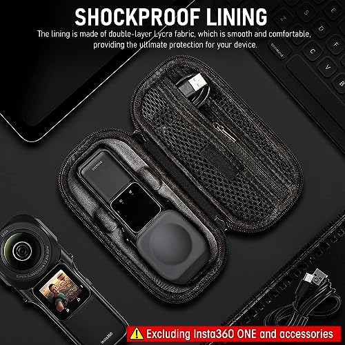 ZORBES® Carrying Case for Insta360 ONE RS Camera, AntiScratch Hard Case Waterproof Storage Bag Hard Shell Camera Bag Protective Travel Case with 2Pc Camera Screen Protector, Not Included Insta360 ONE