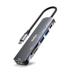 Verilux USB C Hub Multiport Adapter for MacBook Pro with 4K HDMI 30Hz and 87W PD | Aluminum 6 in 1 Docking Station