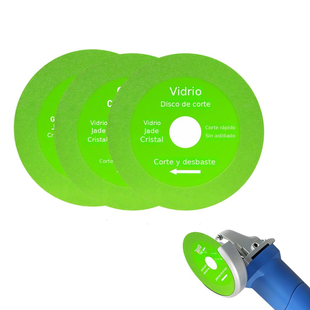 Serplex® 3Pcs Glass Cutting Disc 3.9'' Diamond Grinding Blade, Professional Power Cutter Attachment for Glass, Jade, Crystal, Tile, and Stone Cutting