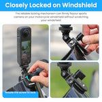 ZORBES® Motorcycle Windshield Mount Clamp Aluminum Clip for Insta360 X5/X4/Ace Pro 2/Ace Pro, Motorcycle Bracket Clip for GoPro 13 for DJI Osmo Action 5 Pro Accessories