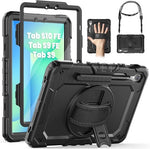 ZORBES® Samsung Galaxy Tab S10 FE/ S9 FE/ S9 5G Case (10.9''/11''), Heavy Duty Shockproof Protective Case with Screen Protector, Rotating Stand