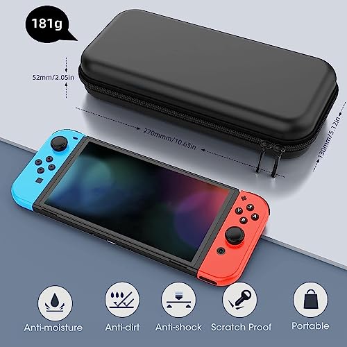 ZORBES® For Nintendo Switch All-in-One Accessory Set with Carrying Case, Cover, Screen Protector, Thumb Grips, and Strap - Perfect Fit and Full Protection for Ultimate Gameplay Experience