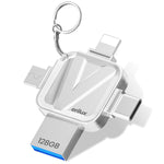 Verilux Pendrive 128GB Flash Drive for iOS and Android with Lightning USB Type C | Metal Keychain Design