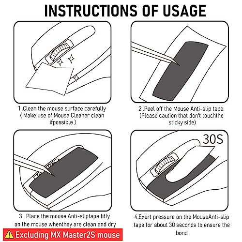 Verilux® Mouse Grip Tape for MX Master 3, Anti Slip Non Fading Gaming Skin, Sweat Resistant Self Adhesive Paper Stickers, Pre-Cutted Sweat-Proof Cool Mice Upgrade Kit 3PCS