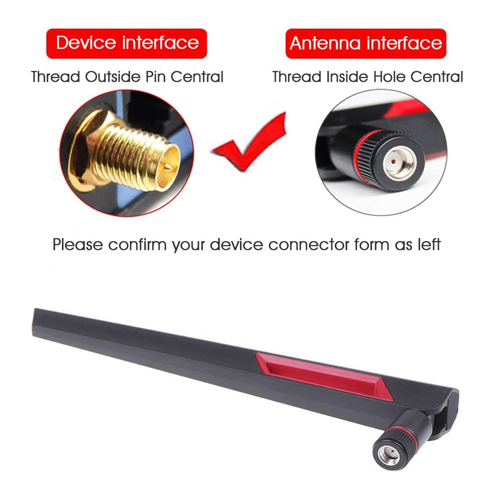 Verilux WiFi Antenna for Router and PCI-E Card with RP-SMA Connector featuring Dual Band 2.4GHz 5.8GHz | Stable Signal for Wireless Devices