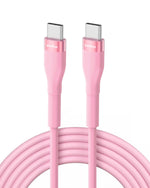 Verilux Type C to Type C Cable for Fast Charging and Data Transfer 6.6ft with Silicone Coating | Pink