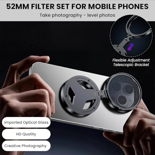 ZORBES® Magnetic Polarizing Filter for Phone Camera, 52mm Dia