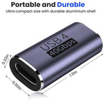 Verilux Type C Female to Female Adapter with 100W PD & 40Gbps Transfer | 8K Video Output