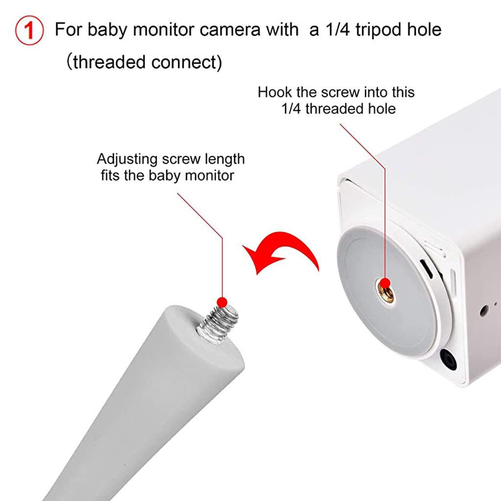 Zeitel® Baby Monitor Mount Universal Baby Security Camera Holder Baby Camera Holder Baby Monitor Shelf Baby Camera Crib Stand Compatible with Infant Optics DXR 8/DXR-8 Pro and Most Other Baby Monitors