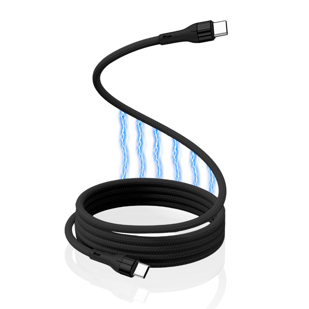 Verilux Type C to Type C Cable 60W 1.5m for Fast Charging with Magnetic Winding | Nylon Braided