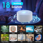ZORBES® White Noise Machine for Baby, 7 Color Night Light, Sleep Aid White Noise Speaker with 18 Soothing Melodies, Auto Off Timer Memory Function, USB Rechargeable Noise Sound Machine, 40x47mm