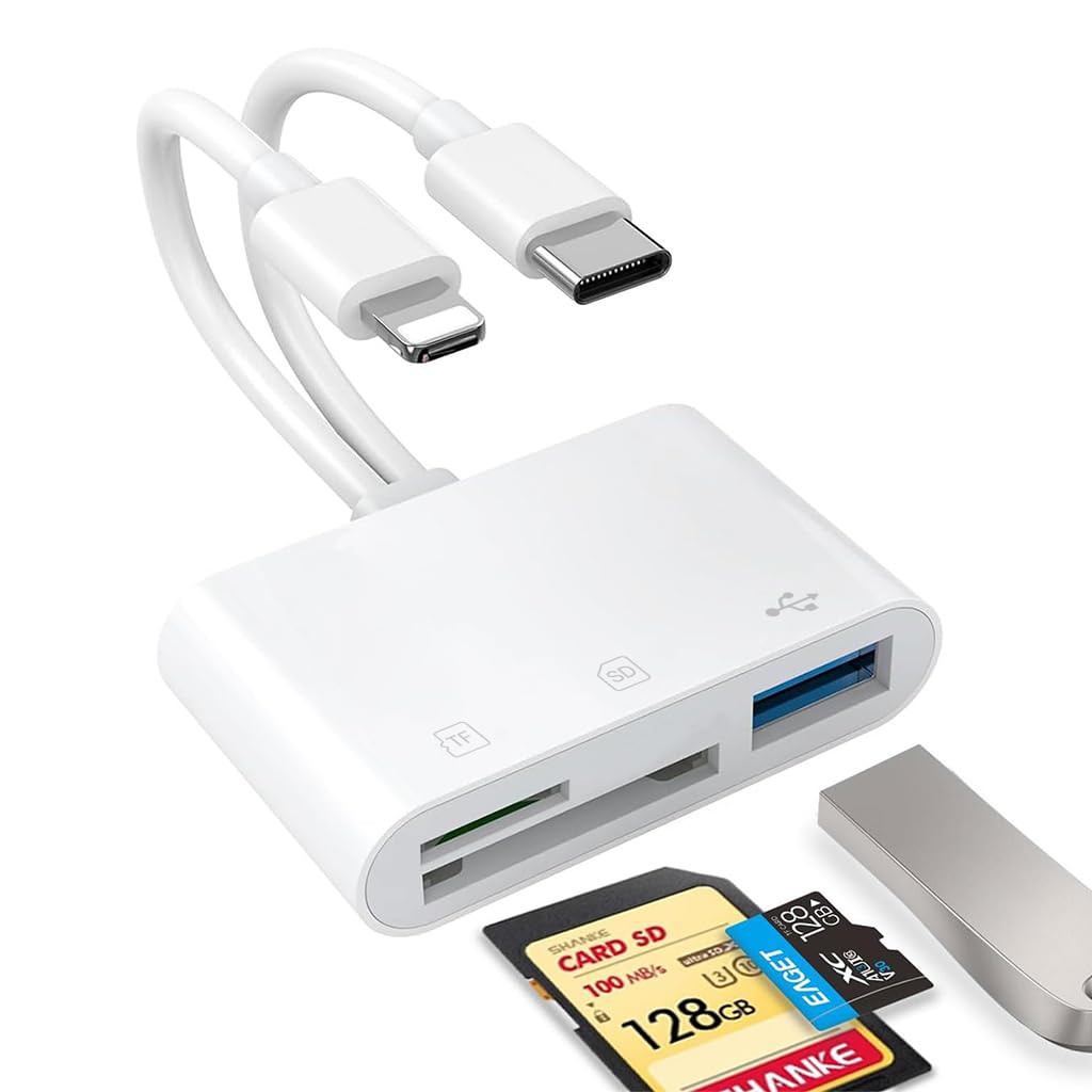 Verilux SD Card Reader for iPhone and iPad with Dual Slot and USB 3.0 High Speed Data Sync
