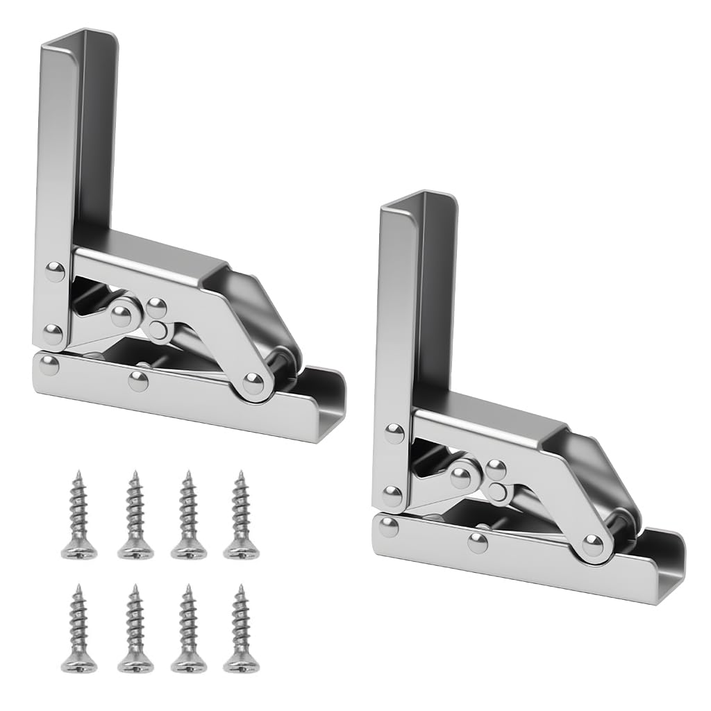 Serplex® 90° Cabinet Door Hinges, Flip-up/Flip-down Closet Door Hinges, Slow Closing Heavy Duty Metal Hinges for Folding Shelf, Cabinet, Closet, Universal Soft Close Lift-up Support Hinges