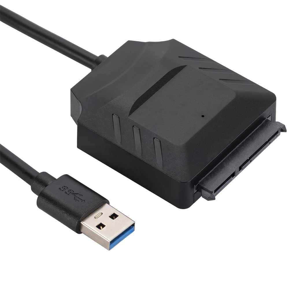 Verilux SATA to USB 3.0 Cable, USB 3.0 to SATA III Hard Drive Adapter USB 3.0 to SATA Converter Compatible for 2.5 3.5 Inch Desktop HDD/SSD Hard Drive Disk (Cable Only, Not Include 12v Adapter)