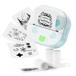 Zeitel® Mini Thermal Printer Pocket Label Printer, Black On White, 20mm/s High Speed USB Cordless Bluetooth Thermal Printer for iOS & Android, with 3 Rolls HD Thermal Print Paper