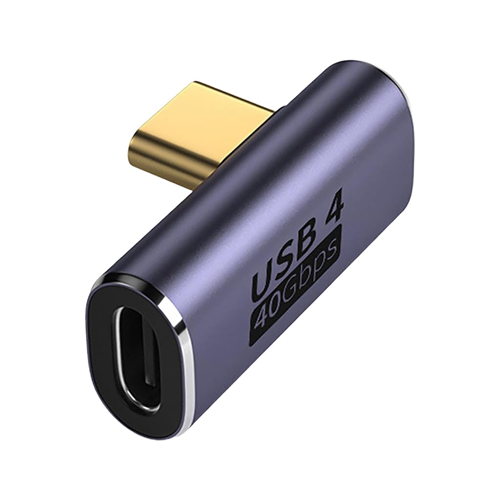 Verilux USB C Adapter for Laptops and Phones with 100W PD 40Gbps Speed | 90° L‑Shape