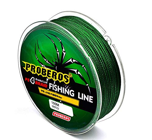 ZORBES® Strong Fishing Line, 0.50mm 80LB 100M PE 4 Strands Monofilament Braided Fishing Line Angling Accessory, Durable Fishing Line (Green, Max Tension 36.2KG)