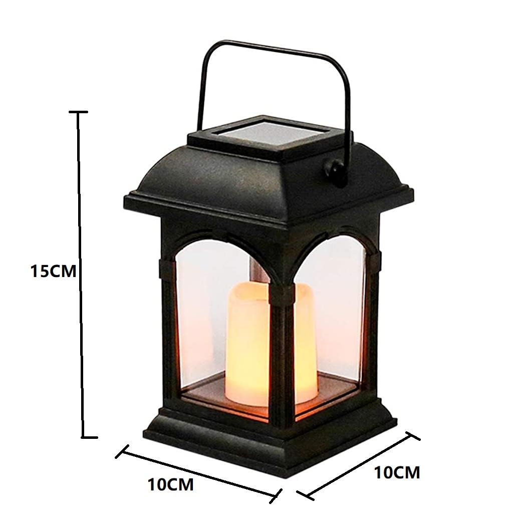 Verilux Garden Candle Lantern Solar Powered Flickering Effect Amber LED 15cm by Festive Lights