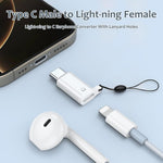 Verilux Light‑ning to USB C Earphone Converter with Lanyard Hole and Aluminum Alloy Build | Portable Audio Adapter for iPhone 16 and 15